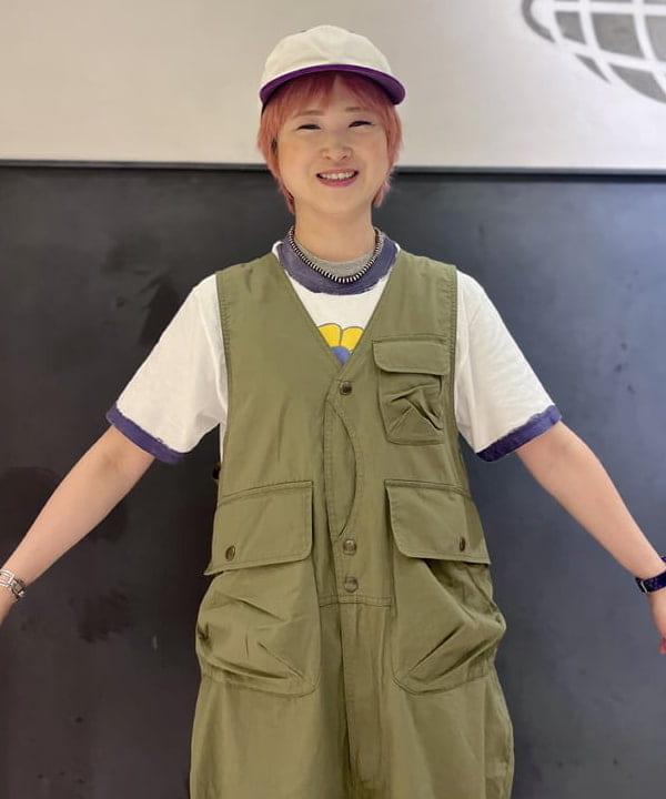 木村 梨香さんの「BEAMS WOMEN｜コットンウェザー ハンティングベスト オールインワン」を使ったコーディネート