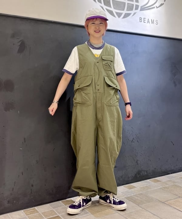 木村 梨香さんの「BEAMS WOMEN｜コットンウェザー ハンティングベスト オールインワン」を使ったコーディネート