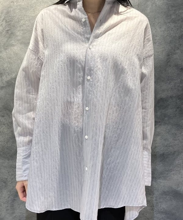 nodokaさんの「BEAMS WOMEN｜AK+1 / シアー ストライプ シャツ」を使ったコーディネート