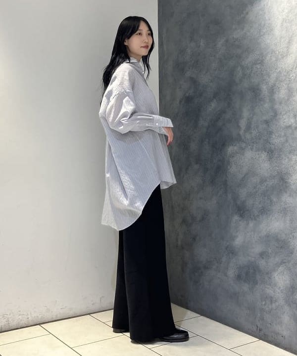 nodokaさんの「BEAMS WOMEN｜AK+1 / シアー ストライプ シャツ」を使ったコーディネート