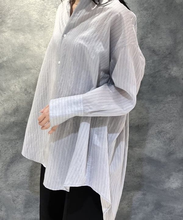 nodokaさんの「BEAMS WOMEN｜AK+1 / シアー ストライプ シャツ」を使ったコーディネート