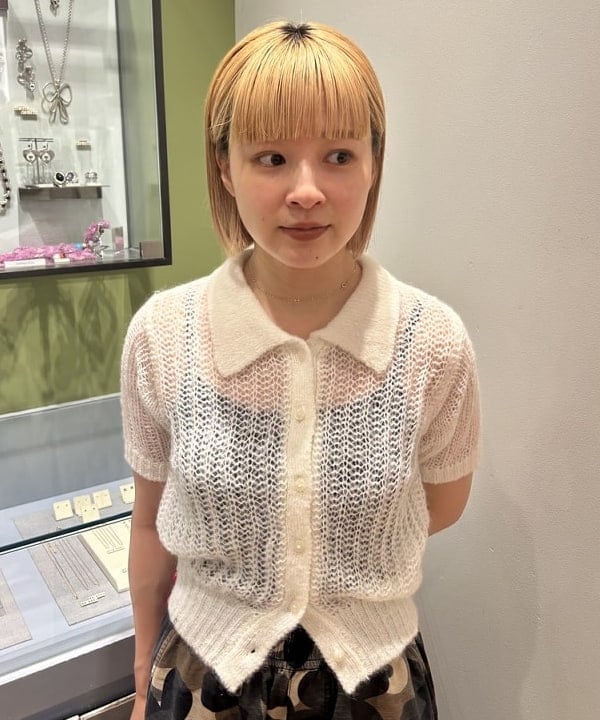 ナカノ アイさんの「BEAMS WOMEN｜シャギー メッシュ ポロ カーディガン」を使ったコーディネート