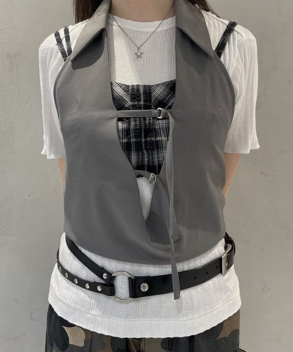 rinnaさんの「BEAMS WOMEN｜チェック ビスチェ」を使ったコーディネート