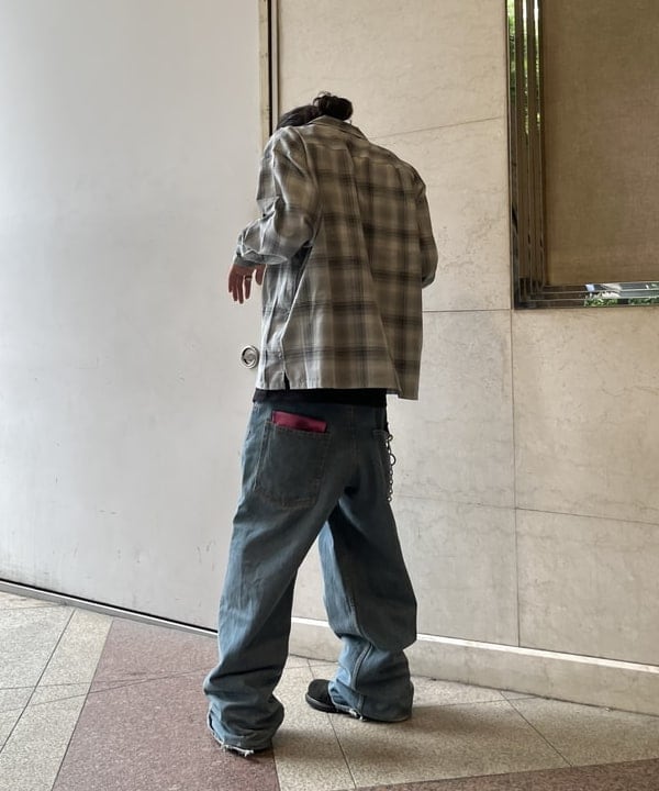 菊田 悠さんの「BEAMS WOMEN｜オンブレチェック オープンカラー シャツ」を使ったコーディネート