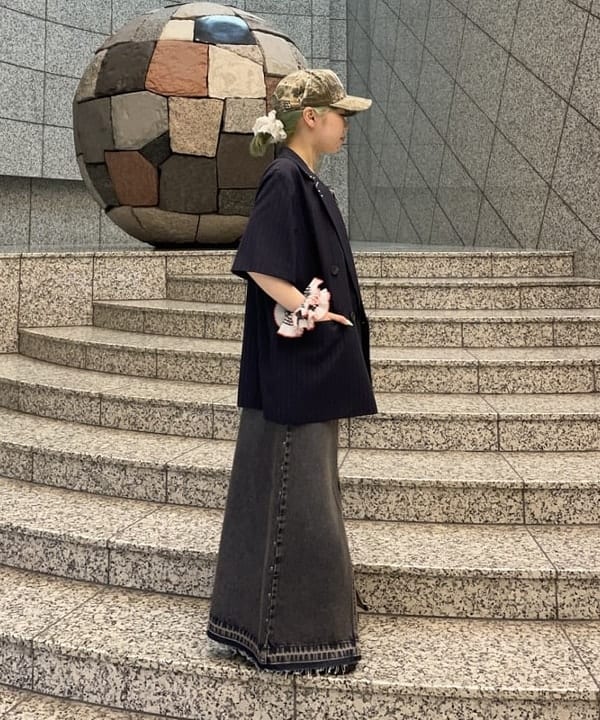 まゆちゃんさんの「BEAMS WOMEN｜ラペル ドット ハーフスリーブ ジャケット」を使ったコーディネート