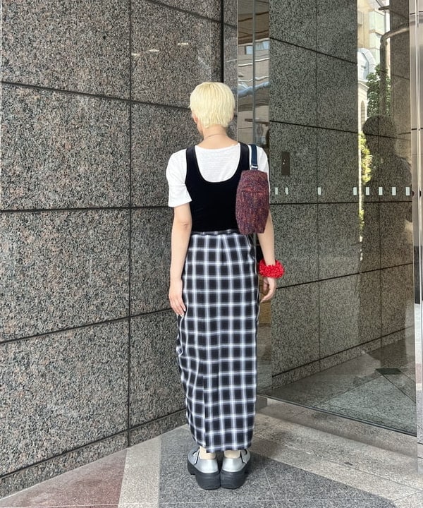 あさひさんの「BEAMS WOMEN｜チェック シャーリング タイトスカート」を使ったコーディネート