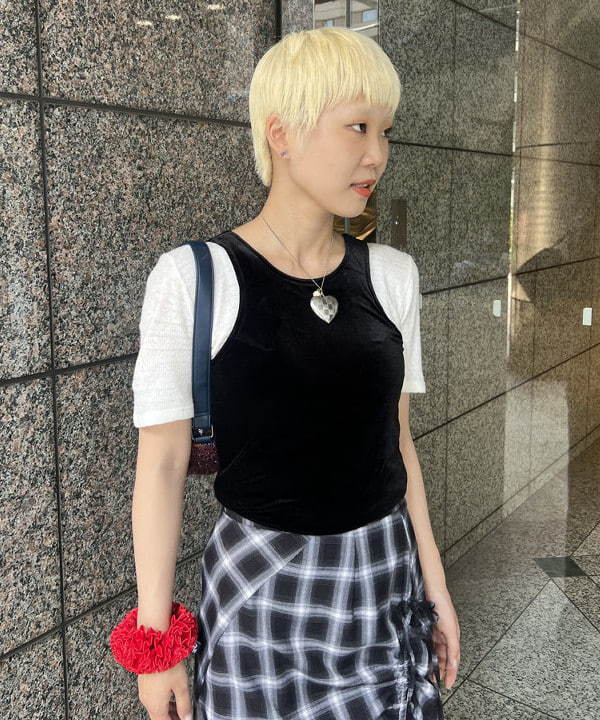 あさひさんの「BEAMS WOMEN｜チェック シャーリング タイトスカート」を使ったコーディネート