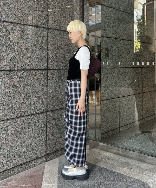 あさひさんの「BEAMS WOMEN｜チェック シャーリング タイトスカート」を使ったコーディネート