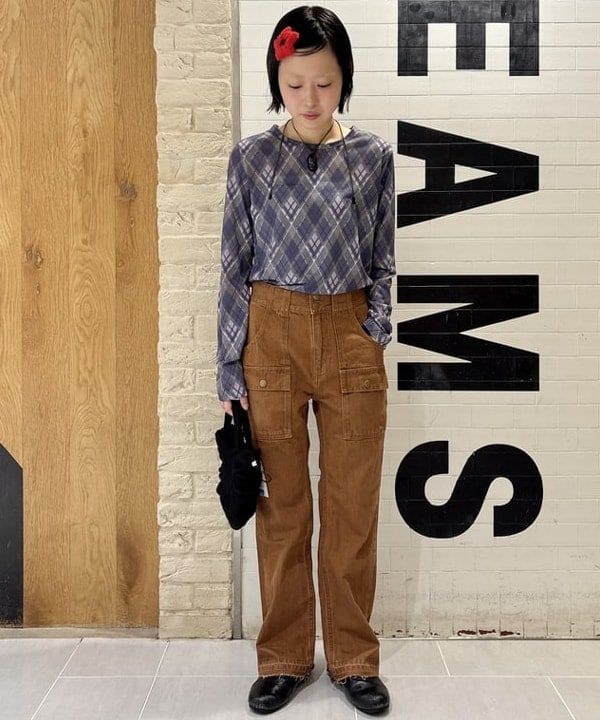 amaさんの「BEAMS WOMEN｜アーガイルプリント クルーネック トップス」を使ったコーディネート