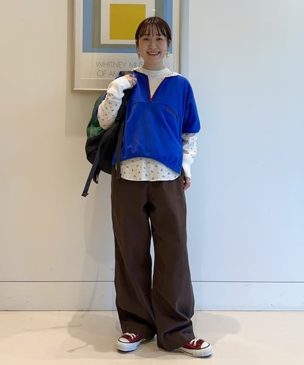 イシイ サオリさんの「BEAMS WOMEN｜フリース ハーフジップ ショートスリーブ」を使ったコーディネート