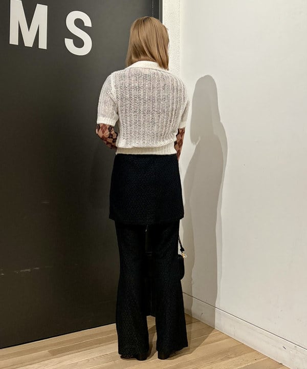 早川 萌子さんの「BEAMS WOMEN｜シャギー メッシュ ポロ カーディガン」を使ったコーディネート