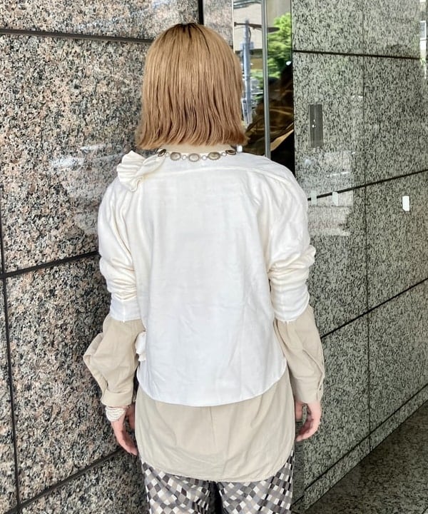 小原 もこさんの「BEAMS WOMEN｜ポリエステル ジャカード パンツ」を使ったコーディネート