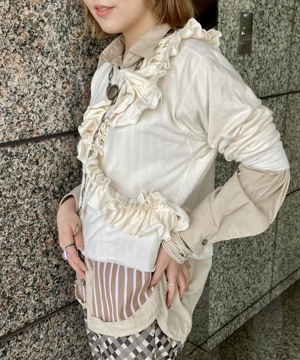 小原 もこさんの「BEAMS WOMEN｜ポリエステル ジャカード パンツ」を使ったコーディネート