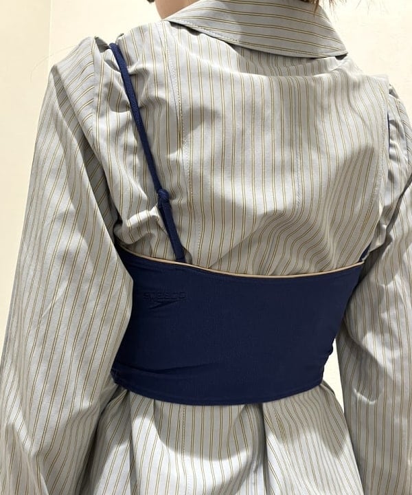 加歩さんの「BEAMS WOMEN｜ストライプ ジップ シャツ」を使ったコーディネート