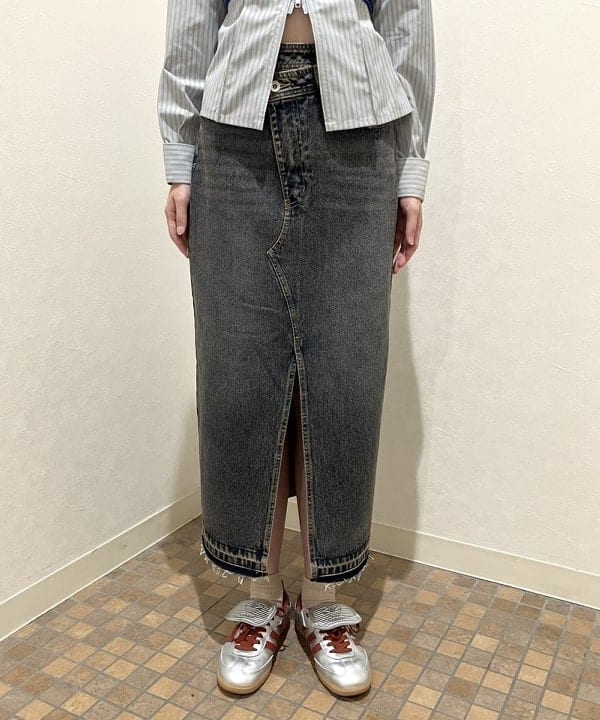 加歩さんの「BEAMS WOMEN｜ストライプ ジップ シャツ」を使ったコーディネート