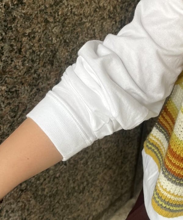 あゆさんの「BEAMS WOMEN｜【別注】GOOD ROCK SPEED / カレッジ ロングスリーブ Tシャツ」を使ったコーディネート