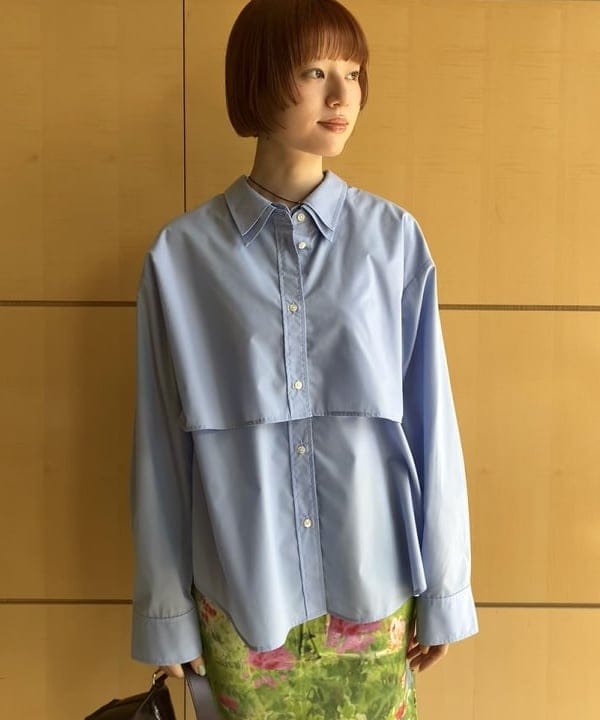 Hazukiさんの「BEAMS WOMEN｜Ｗカラー レイヤード シャツ」を使ったコーディネート