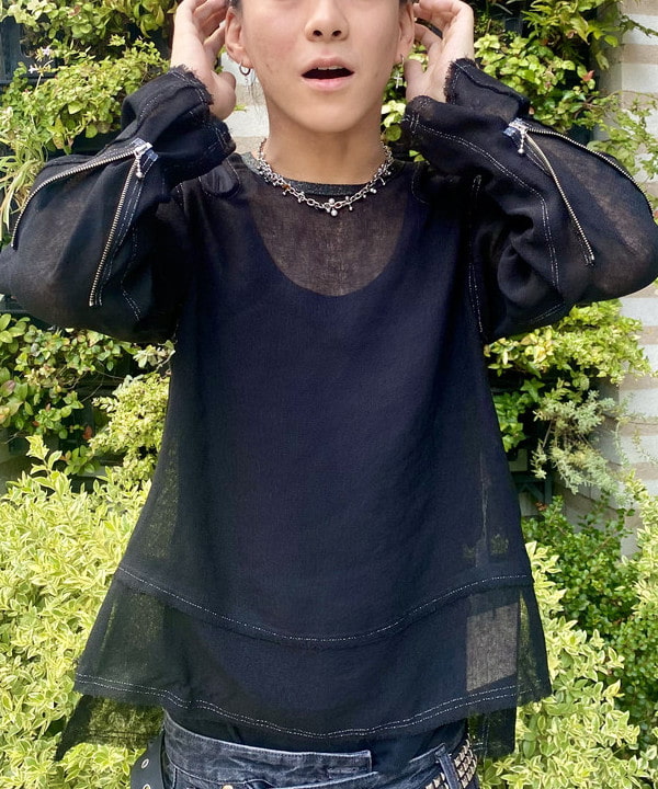 はるひむさんの「BEAMS WOMEN｜maturely / メッシュ トップ ロングスリーブ」を使ったコーディネート