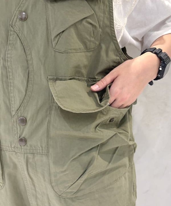 kawaiさんの「BEAMS WOMEN｜コットンウェザー ハンティングベスト オールインワン」を使ったコーディネート