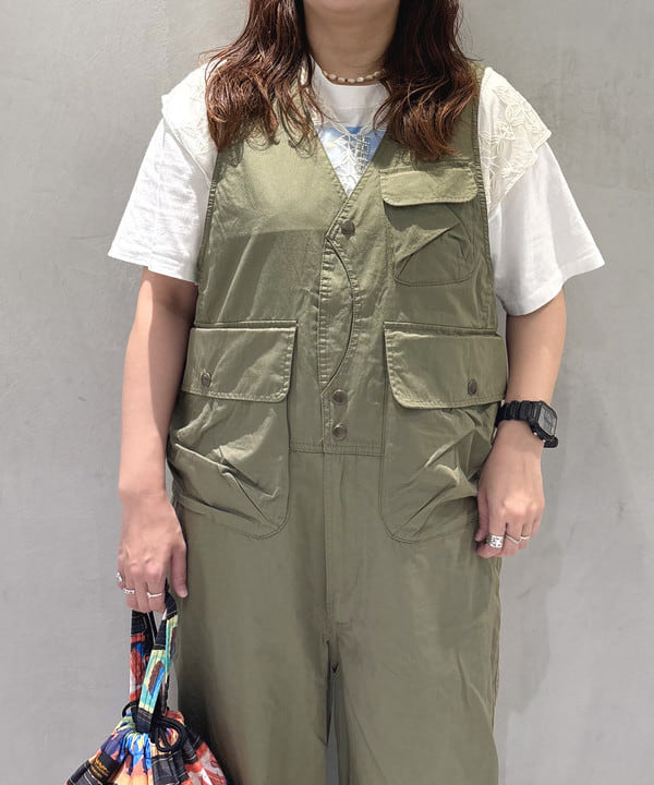 kawaiさんの「BEAMS WOMEN｜コットンウェザー ハンティングベスト オールインワン」を使ったコーディネート