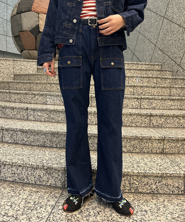 ばるたんさんの「BEAMS WOMEN｜デニム ブッシュ パンツ」を使ったコーディネート