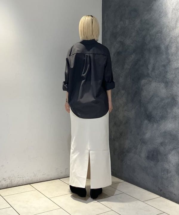 菜月さんの「BEAMS WOMEN｜ポリエステル ウール トロピカル シアー シャツ」を使ったコーディネート