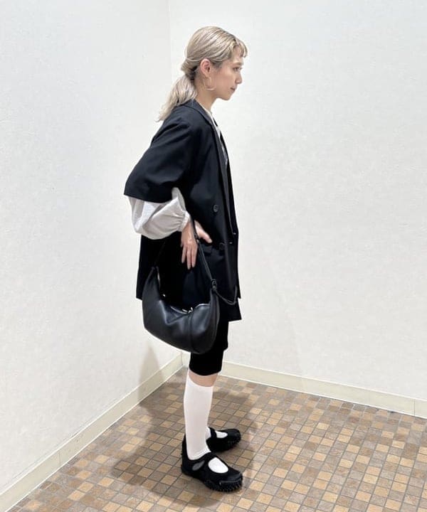 YABUさんの「BEAMS WOMEN｜ラペル ドット ハーフスリーブ ジャケット」を使ったコーディネート