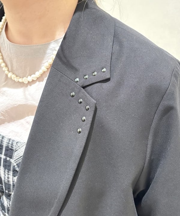 YABUさんの「BEAMS WOMEN｜ラペル ドット ハーフスリーブ ジャケット」を使ったコーディネート