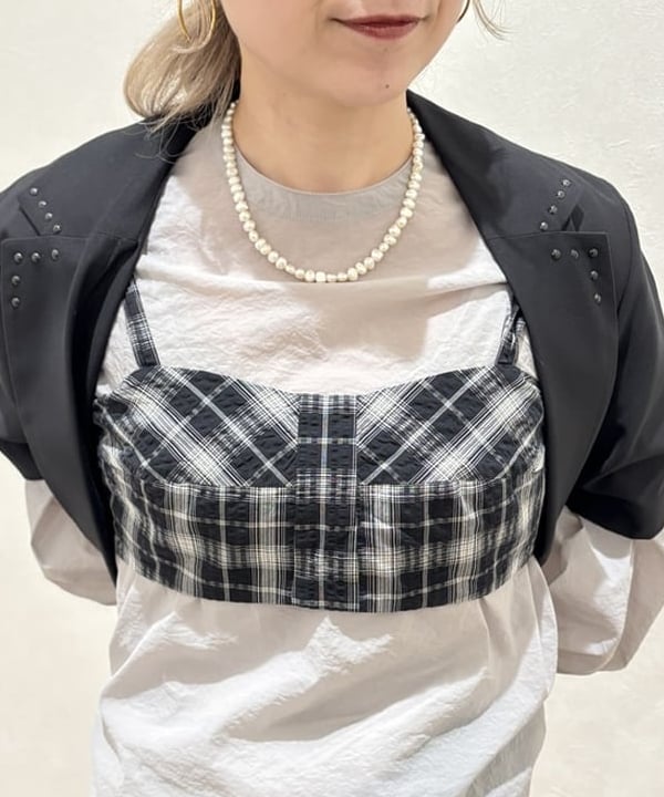 YABUさんの「BEAMS WOMEN｜ラペル ドット ハーフスリーブ ジャケット」を使ったコーディネート