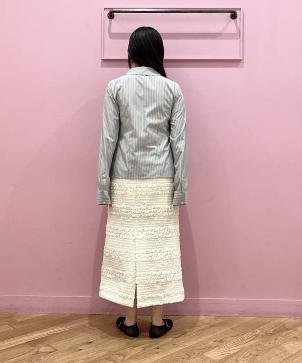 晶さんの「BEAMS WOMEN｜ストライプ ジップ シャツ」を使ったコーディネート