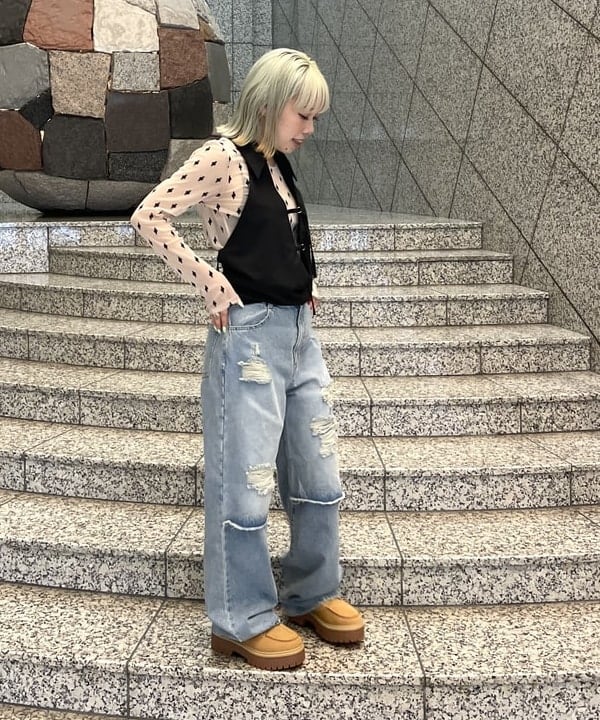 まゆちゃんさんの「BEAMS WOMEN｜フロッキー プリント シアー ラウンドネック トップス」を使ったコーディネート