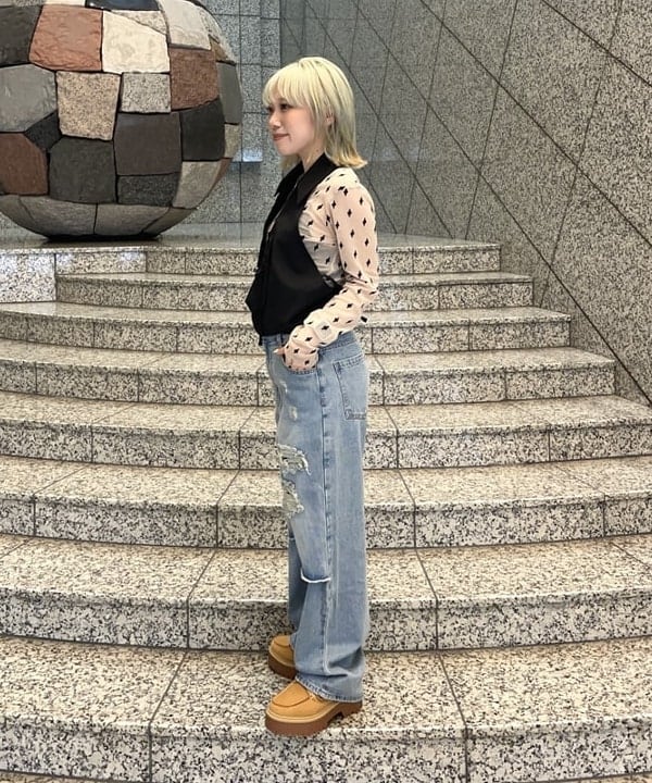 まゆちゃんさんの「BEAMS WOMEN｜フロッキー プリント シアー ラウンドネック トップス」を使ったコーディネート