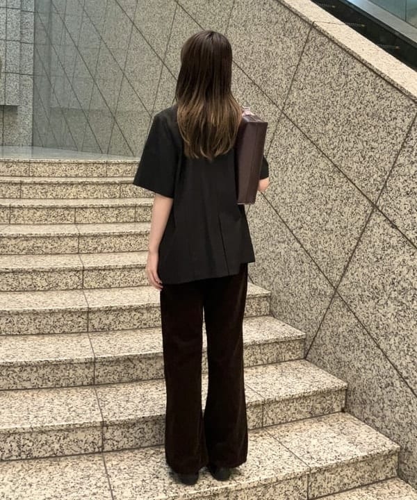 加歩さんの「BEAMS WOMEN｜【別注】GOOD ROCK SPEED / Wicked / リンガー Tシャツ」を使ったコーディネート