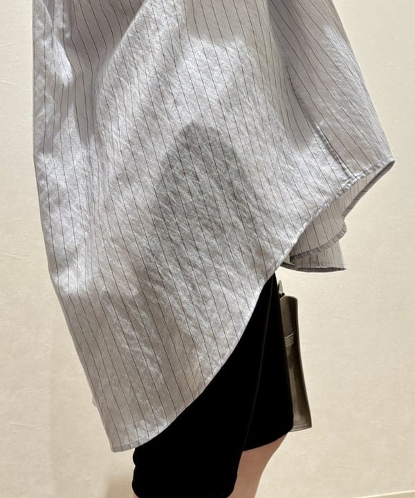 YABUさんの「BEAMS WOMEN｜AK+1 / シアー ストライプ シャツ」を使ったコーディネート