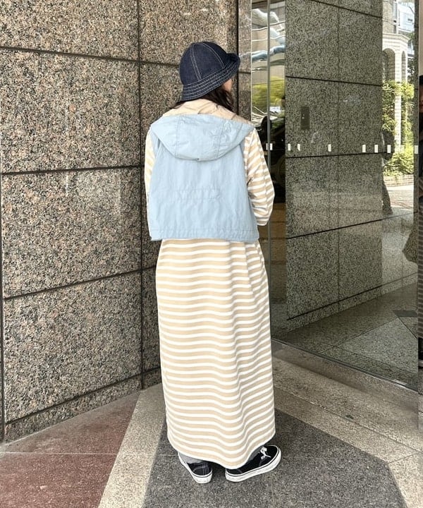 ばるたんさんの「BEAMS WOMEN｜【別注】LACOSTE / ボーダー ハーフスリーブ ドレス」を使ったコーディネート