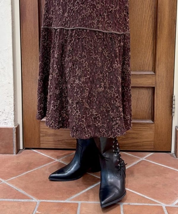 はっとりさんの「BEAMS WOMEN｜フロッキー プリント シアー ラウンドネック トップス」を使ったコーディネート