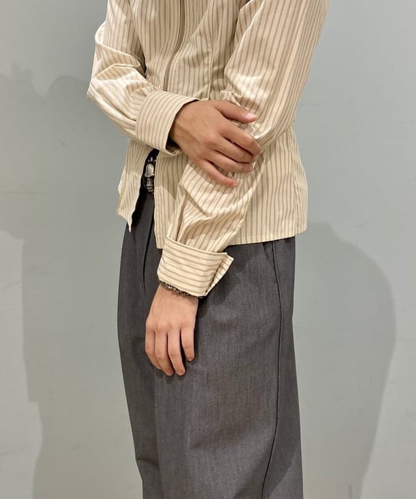 はるひむさんの「BEAMS WOMEN｜ストライプ ジップ シャツ」を使ったコーディネート