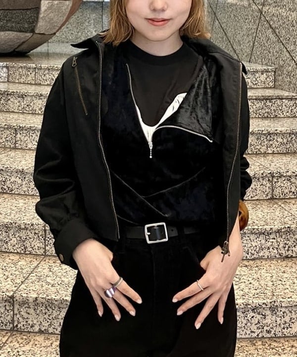 小原 もこさんの「BEAMS WOMEN｜maturely / コットン シルク ジッパー ブルゾン」を使ったコーディネート