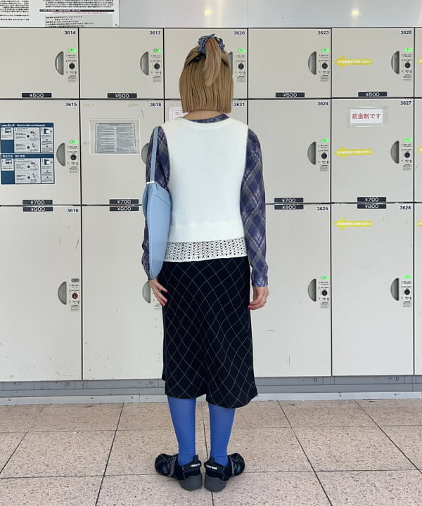 ナカノ アイさんの「BEAMS WOMEN｜アーガイルプリント クルーネック トップス」を使ったコーディネート