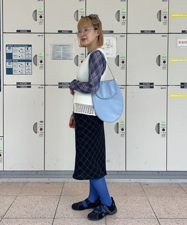 ナカノ アイさんの「BEAMS WOMEN｜アーガイルプリント クルーネック トップス」を使ったコーディネート