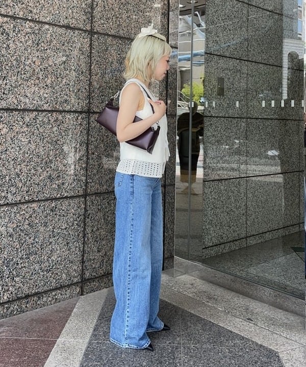 まゆちゃんさんの「BEAMS WOMEN｜シャギー メッシュ ベスト」を使ったコーディネート