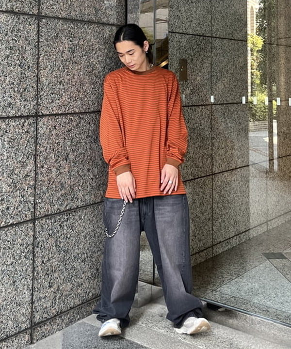 菊田 悠さんの「BEAMS WOMEN｜ボーダー ロングスリーブTシャツ」を使ったコーディネート