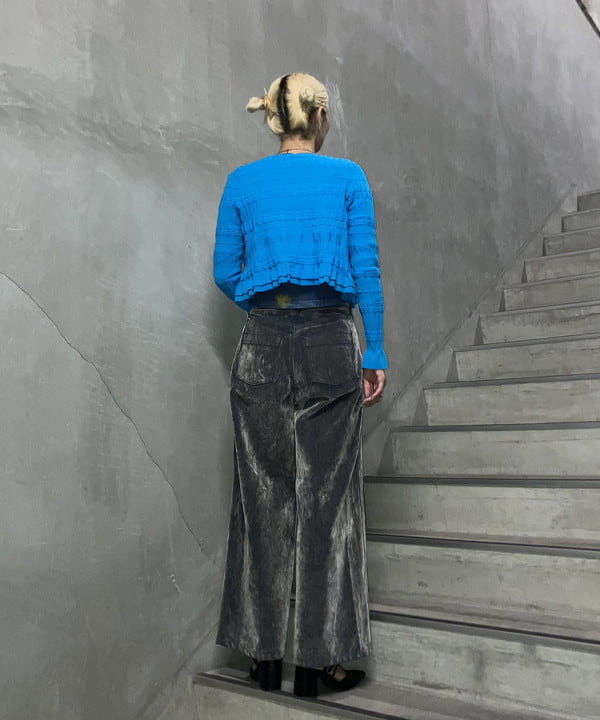 シマダリツコさんの「BEAMS WOMEN｜フロッキー デニム ワイド パンツ」を使ったコーディネート