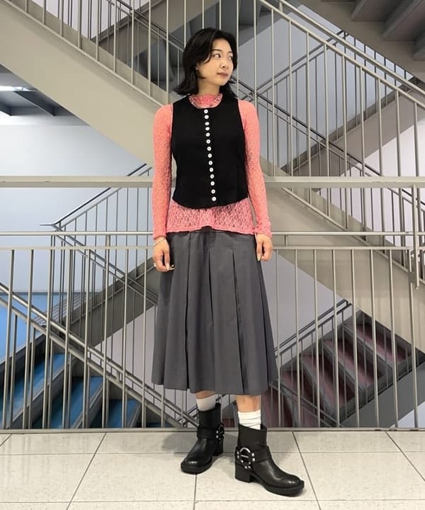 00s archive BEAMS ピンク Knit Mサイズ 藤井風 ビームス ストリート 梅田（1110406） スタイリング
