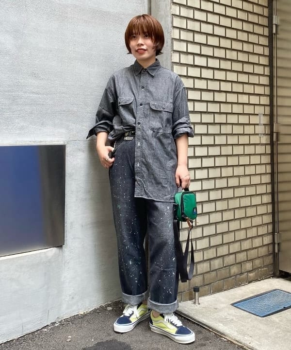 大理石模様 ナイロンジャケット　beams ケンタウロス健太着用 PE/RAYON GABARDINE STRETCH JACKET WITH GATHERED SHIRRING(M