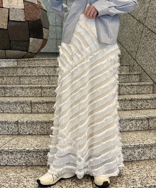 はやしあかねさんの「BEAMS WOMEN｜ストライプ ジップ シャツ」を使ったコーディネート