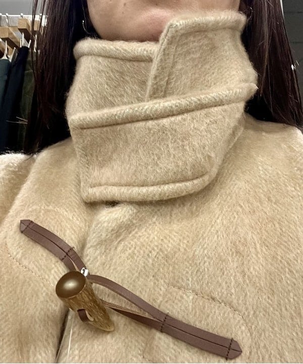 にしだてさんの「BEAMS WOMEN｜maturely / シャギー ヘリンボーン ダッフルコート」を使ったコーディネート