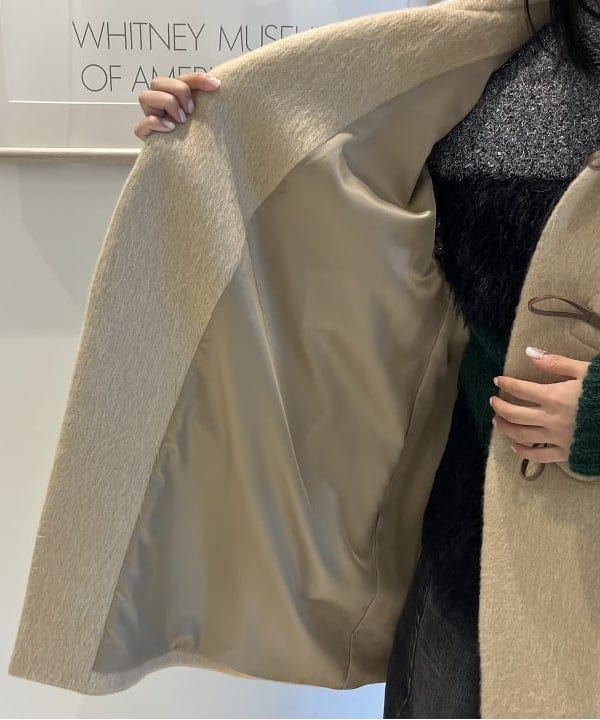 にしだてさんの「BEAMS WOMEN｜maturely / シャギー ヘリンボーン ダッフルコート」を使ったコーディネート