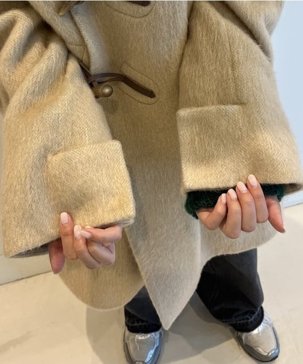 にしだてさんの「BEAMS WOMEN｜maturely / シャギー ヘリンボーン ダッフルコート」を使ったコーディネート