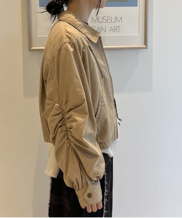 にしだてさんの「BEAMS WOMEN｜maturely / コットン シルク ジッパー ブルゾン」を使ったコーディネート